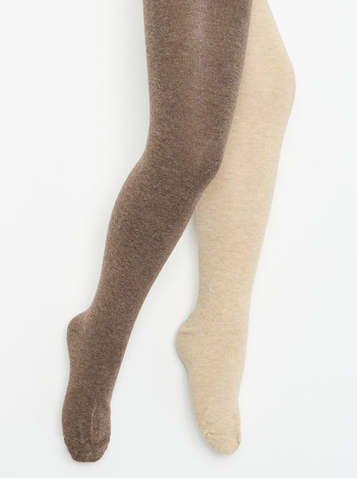 Lot de 2 paires de collants unies - Kiabi