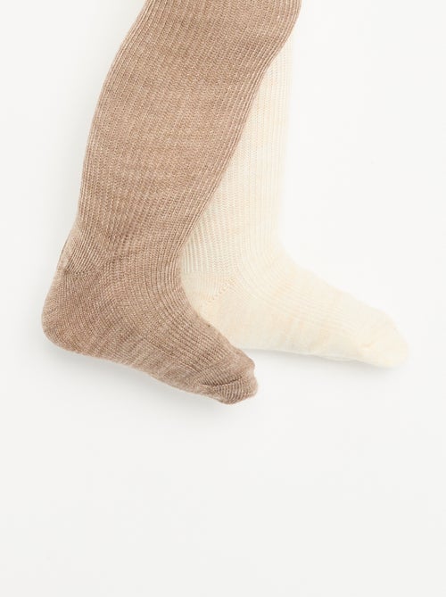 Lot de 2 paires de collants unis - Kiabi