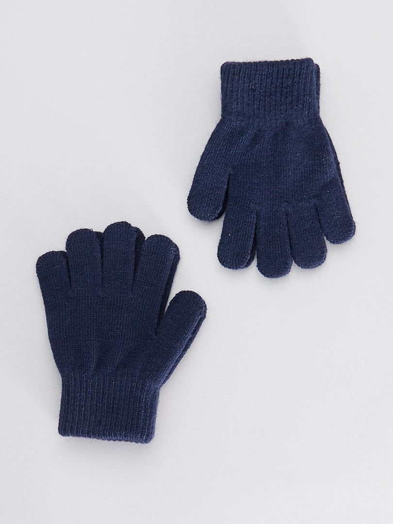 Lot de 2 paires de gants bleu marine - Kiabi