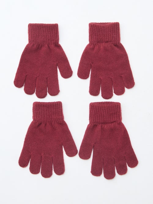 Lot de 2 paires de gants en maille - Kiabi