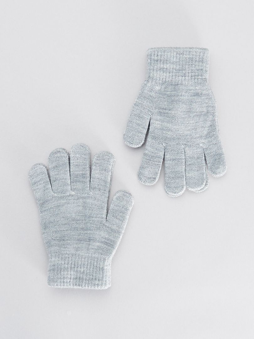 Lot de 2 paires de gants gris - Kiabi