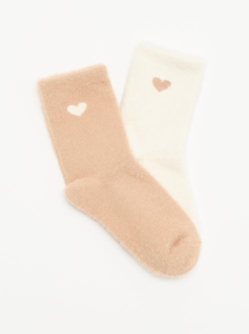 Lot de 2 paires de mi-chaussettes fantaisie - Kiabi