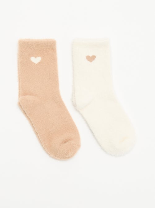 Lot de 2 paires de mi-chaussettes fantaisie - Kiabi