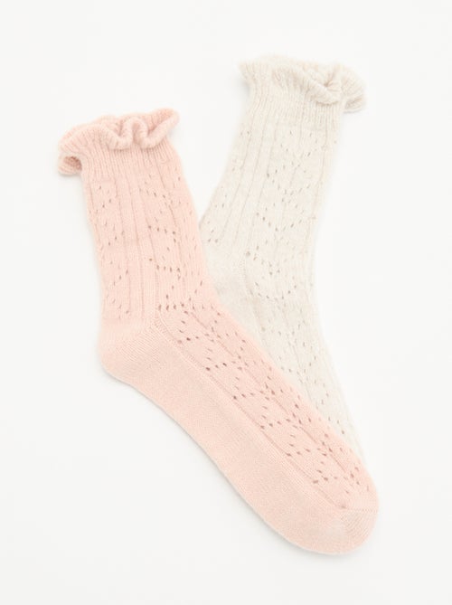 Lot de 2 paires de mi-chaussettes fantaisie - Kiabi Lot de 2 paires de mi-chaussettes fantaisie - Kiabi
