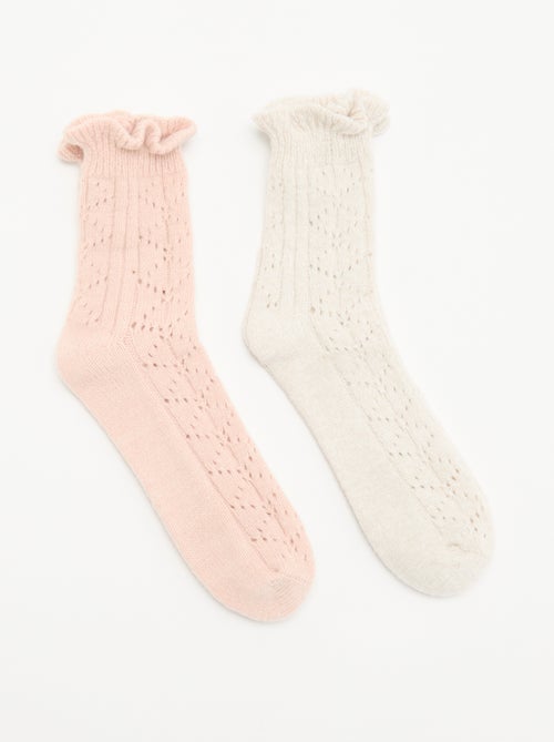 Lot de 2 paires de mi-chaussettes fantaisie - Kiabi Lot de 2 paires de mi-chaussettes fantaisie - Kiabi