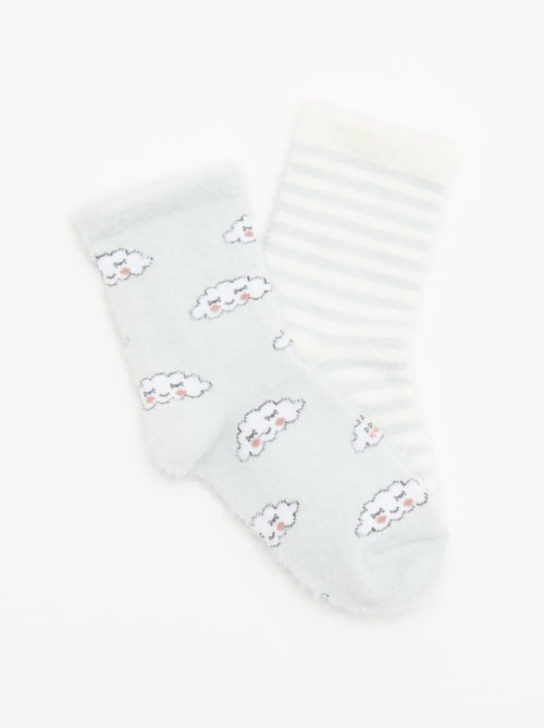 Lot de 2 paires de mi-chaussettes fantaisie - Kiabi