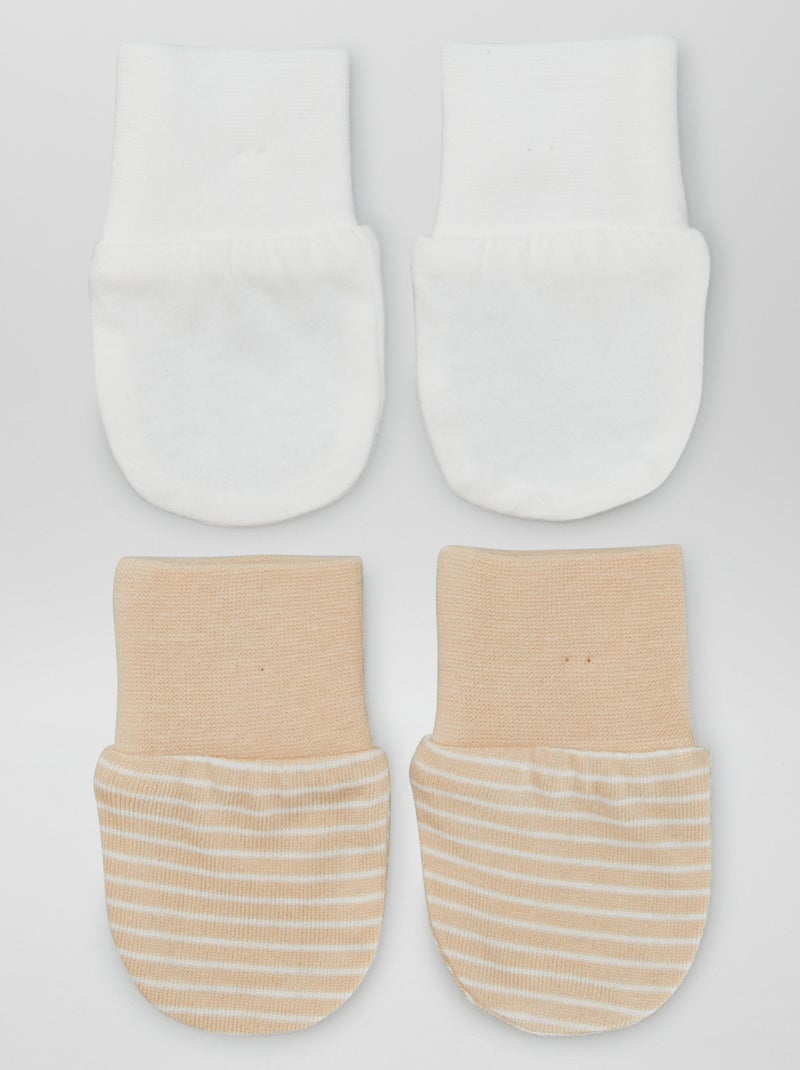 Lot de 2 paires de moufles anti-griffes BEIGE - Kiabi