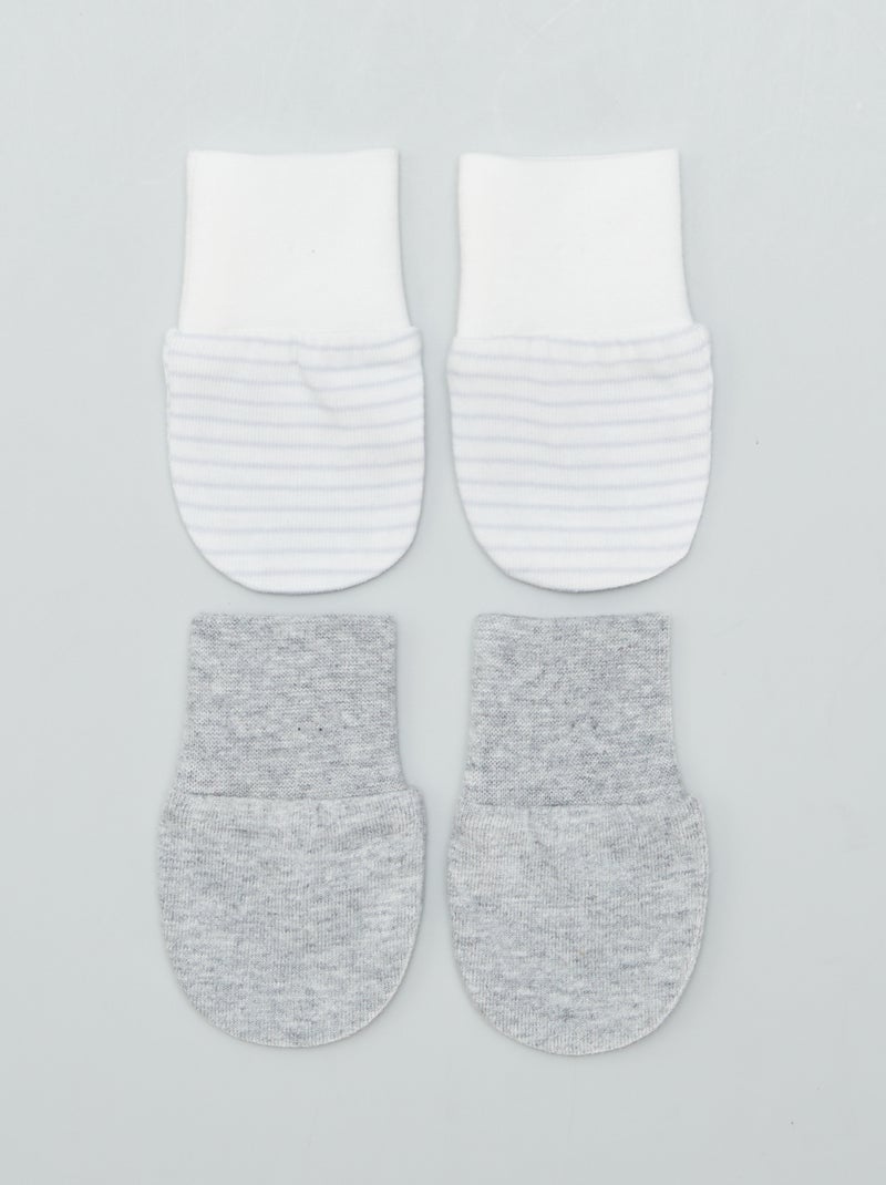 Lot de 2 paires de moufles anti-griffes GRIS - Kiabi