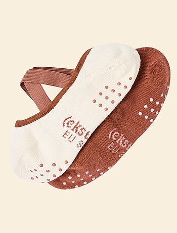 Lot de 2 paires de soquettes yoga (ekstract) en coton