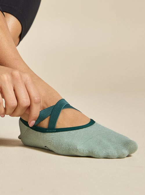 Lot de 2 paires de soquettes yoga (ekstract) en coton - Kiabi