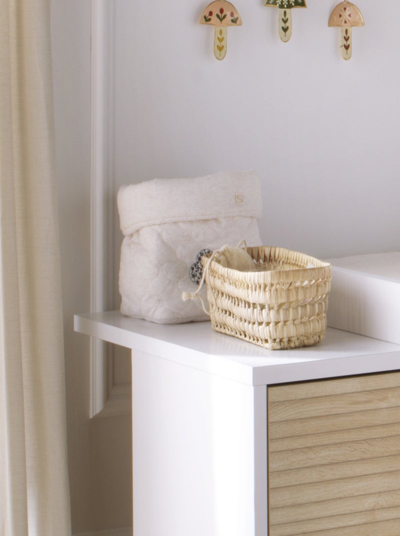 Lot de 2 panières de rangement en coton matelassé - sauthon Blanc Bleu - Kiabi
