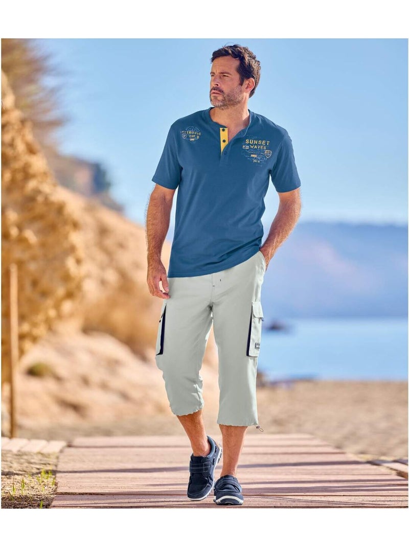 Lot de 2 Pantacourts Cargo Microfibre Top Confort   - ATLAS FOR MEN Gris Bleu - Kiabi