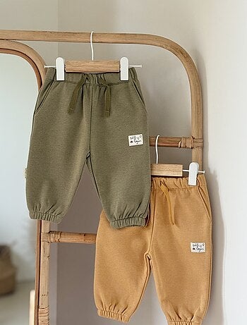 Lot de 2 pantalons bébé en molleton gustin
