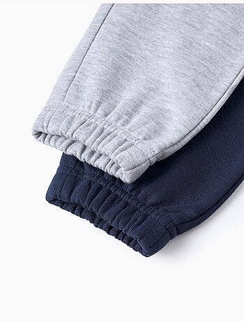 Lot de 2 pantalons de jogging avec doublure en coton peigné