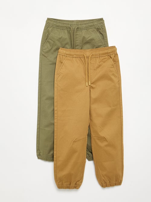 Lot de 2 pantalons de jogging en twill - Kiabi