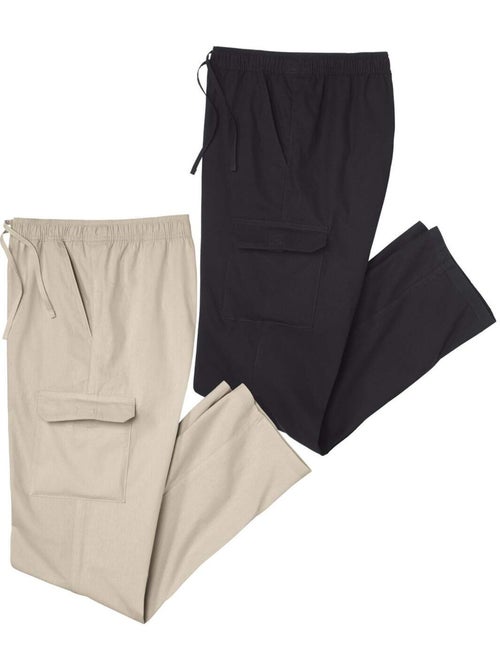 Lot de 2 pantalons détente cargo - atlas for men - Kiabi Lot de 2 pantalons détente cargo - atlas for men - Kiabi