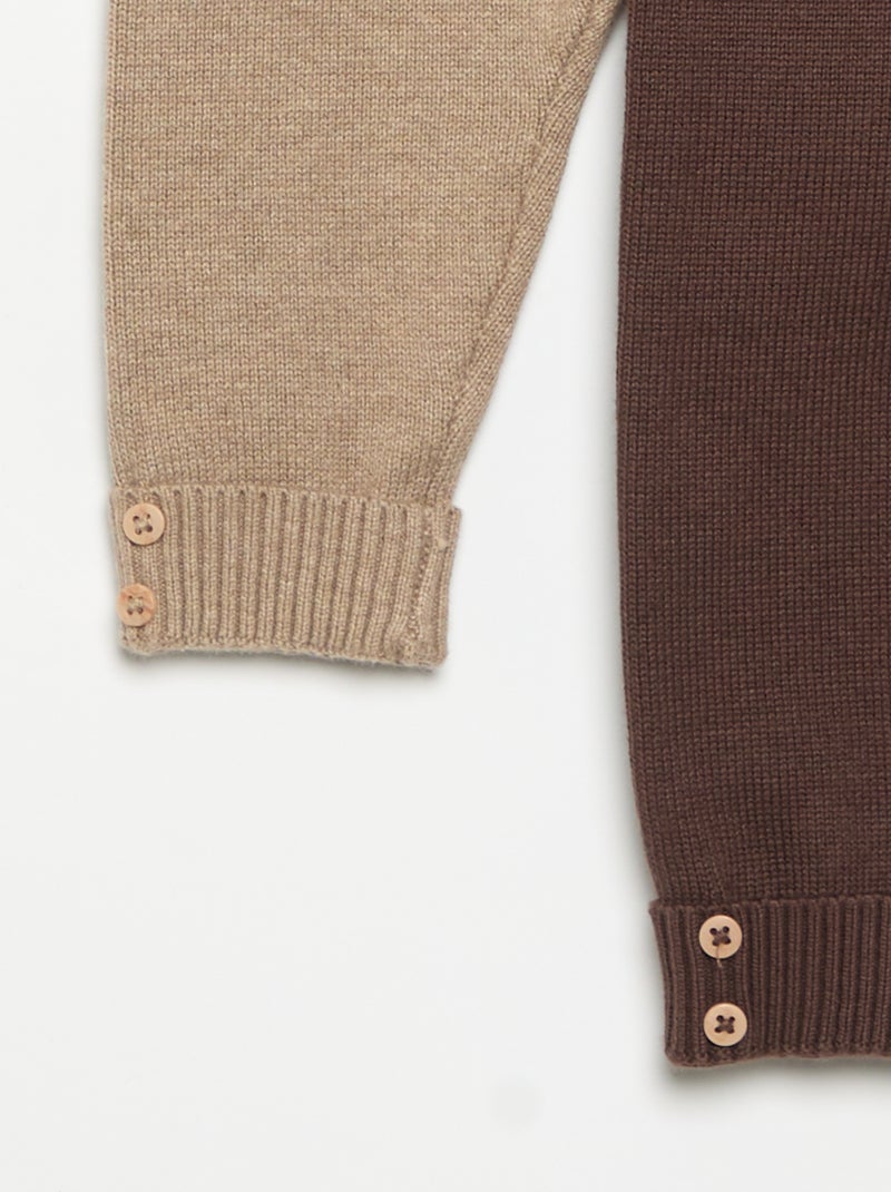 Lot de 2 pantalons en coton tricoté Beige - Kiabi