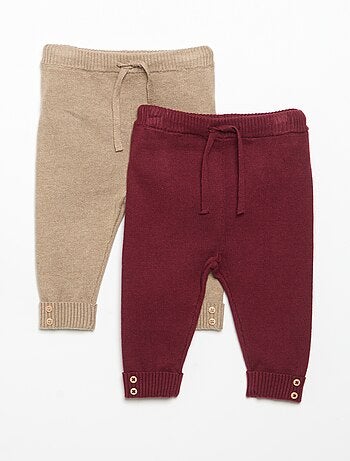 Lot de 2 pantalons en coton tricoté