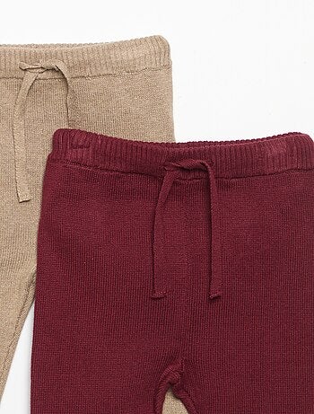 Lot de 2 pantalons en coton tricoté