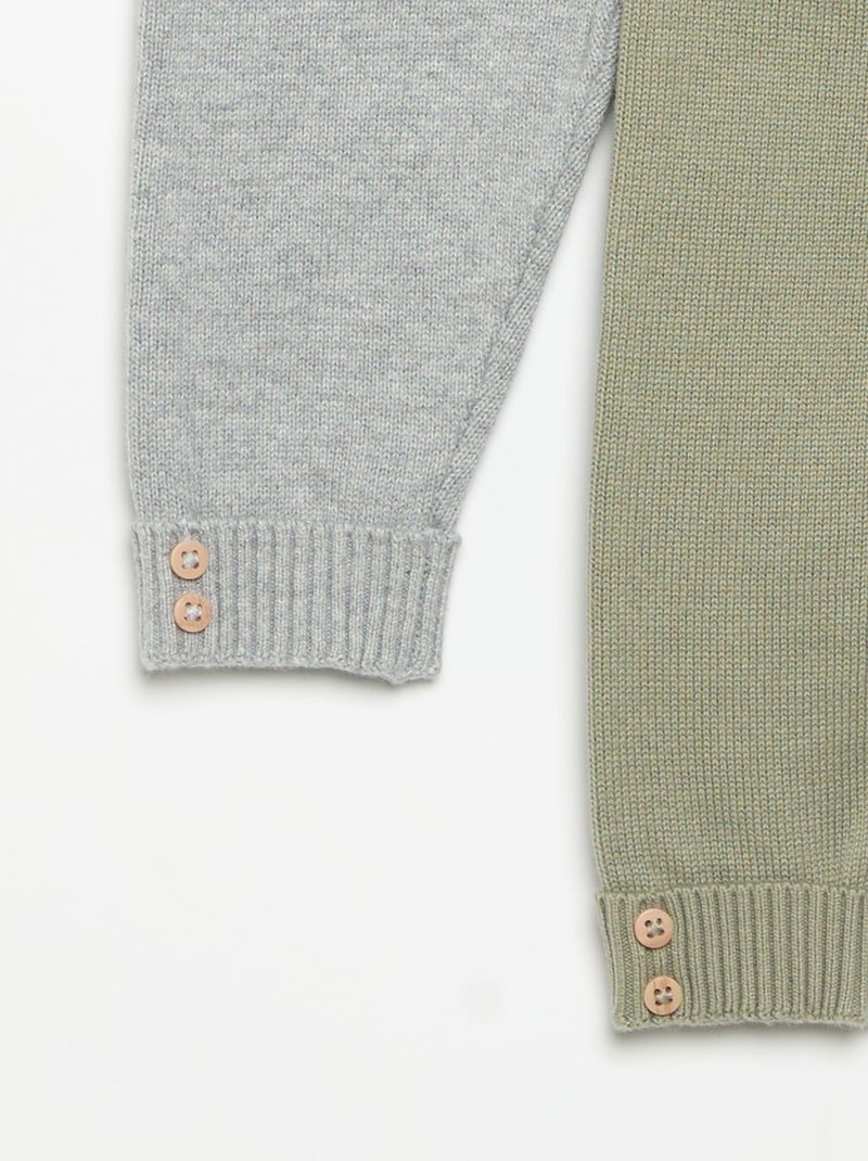 Lot de 2 pantalons en coton tricoté Gris - Kiabi
