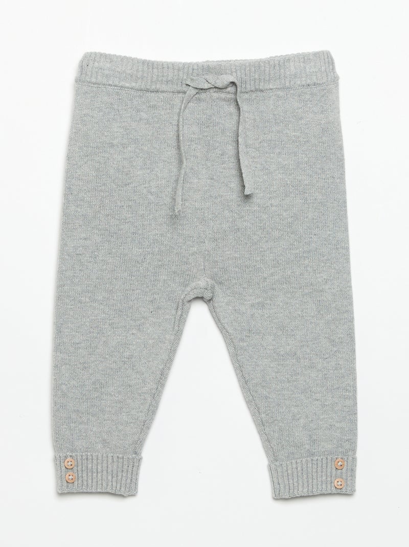 Lot de 2 pantalons en coton tricoté Gris - Kiabi