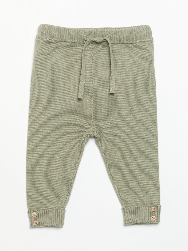 Lot de 2 pantalons en coton tricoté Gris - Kiabi