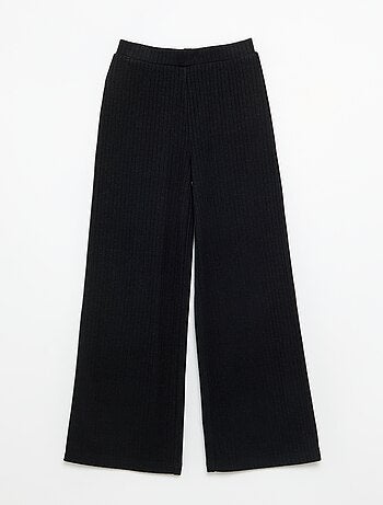 Lot de 2 pantalons en maille côtelée plate