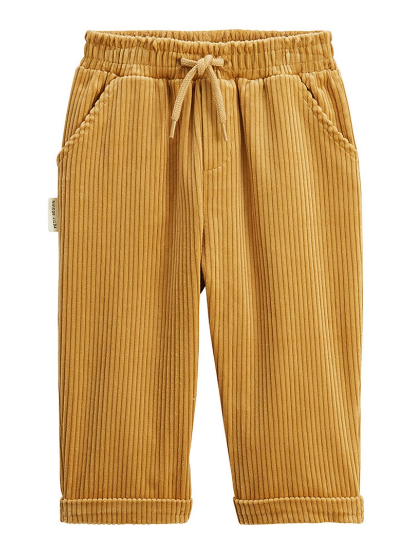 Lot de 2 pantalons enfant en velours côtelé Charly Camel - Kiabi