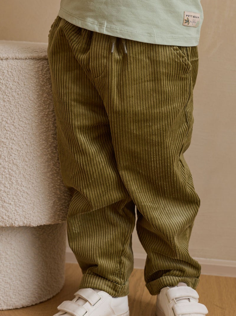 Lot de 2 pantalons enfant en velours côtelé Charly Camel - Kiabi