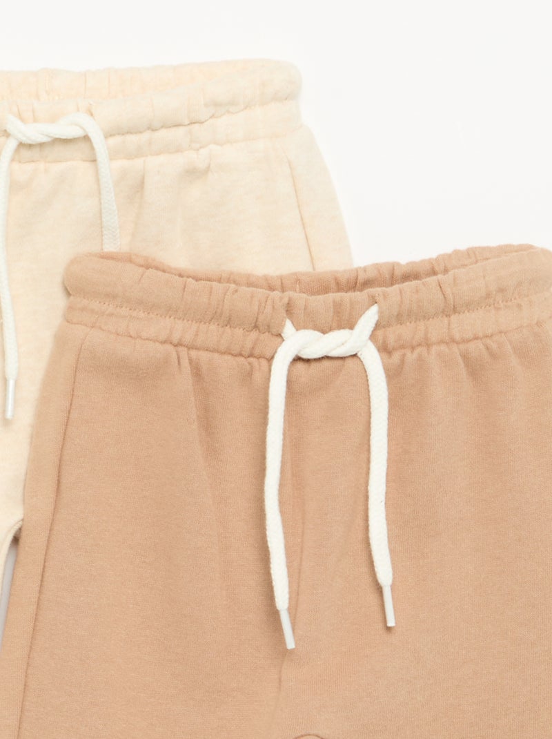 Lot de 2 pantalons forme sarouel en molleton Beige - Kiabi