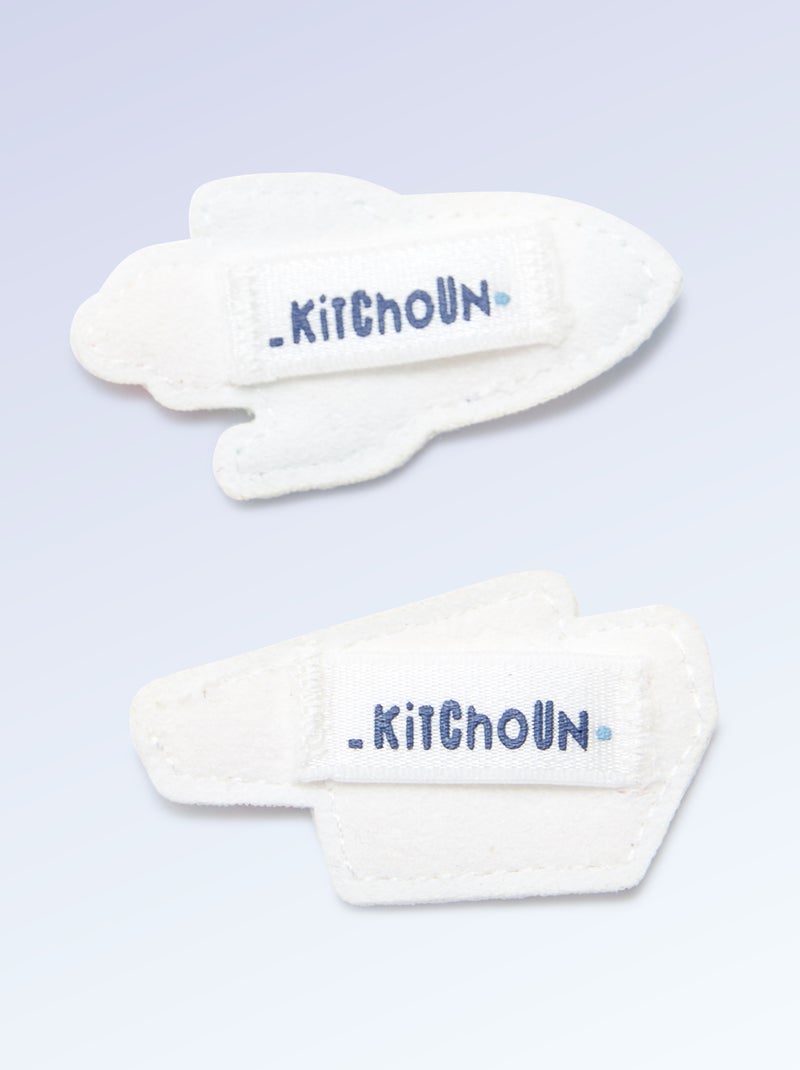 Lot de 2 patchs à enfiler pour personnaliser tes baskets 'Kitchoun' Bleu - Kiabi