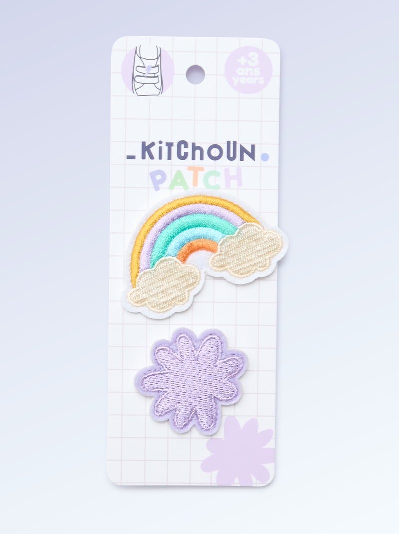 Lot de 2 patchs à enfiler pour personnaliser tes baskets 'Kitchoun' Rose - Kiabi