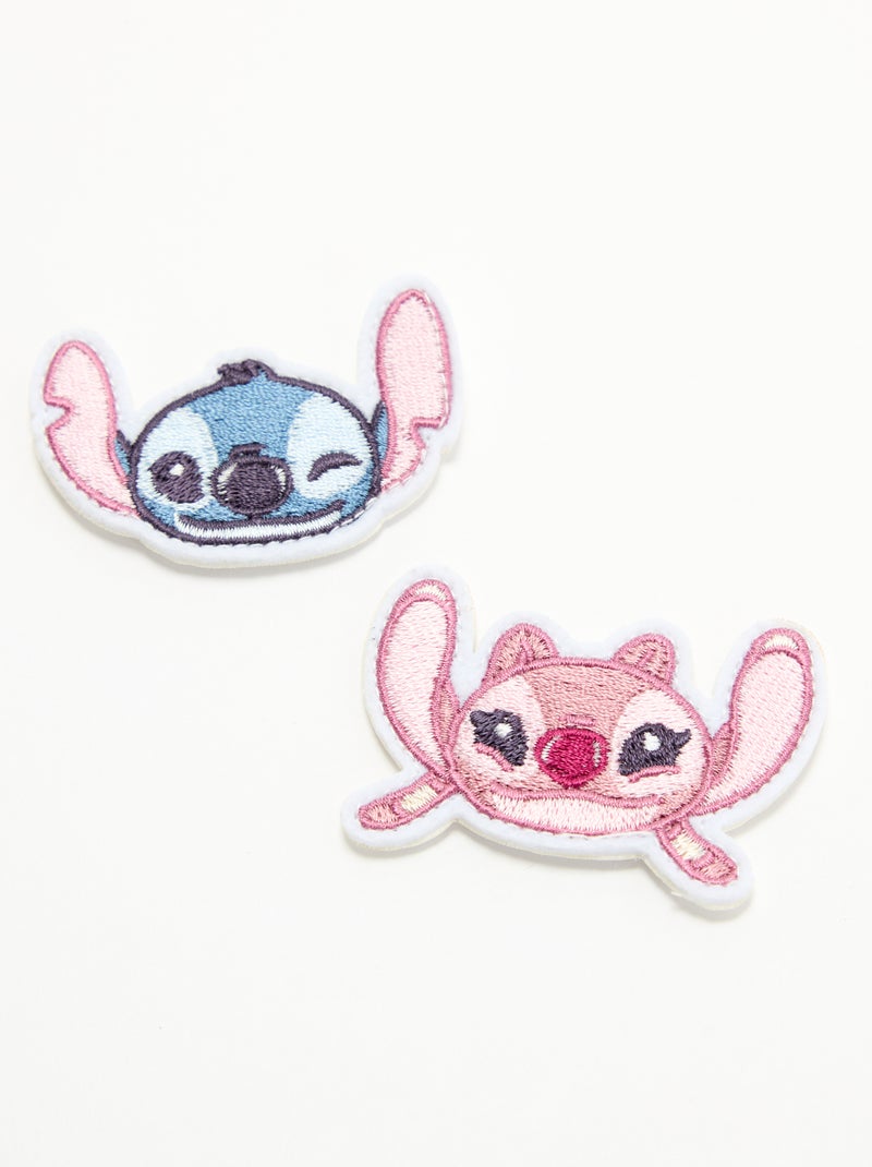 Lot de 2 patchs 'Disney' à enfiler sur scratchs Bleu - Kiabi