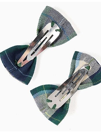 Lot de 2 pinces à cheveux avec nœuds à carreaux b&s