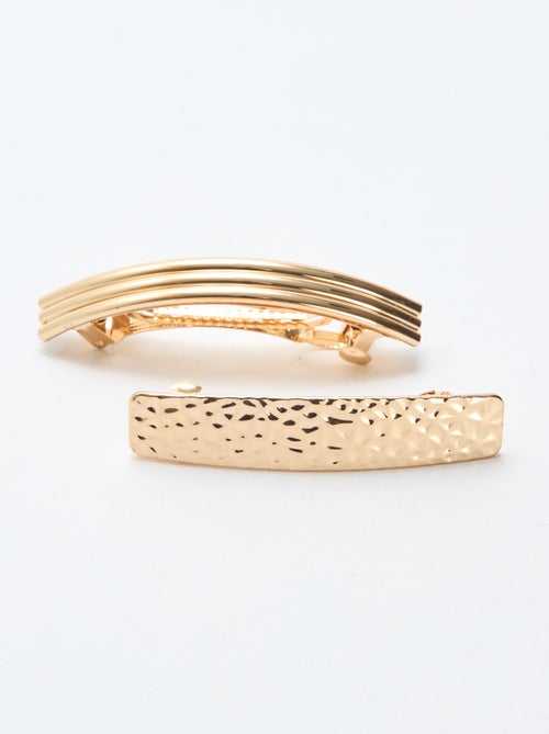 Lot de 2 pinces à cheveux dorées - Kiabi