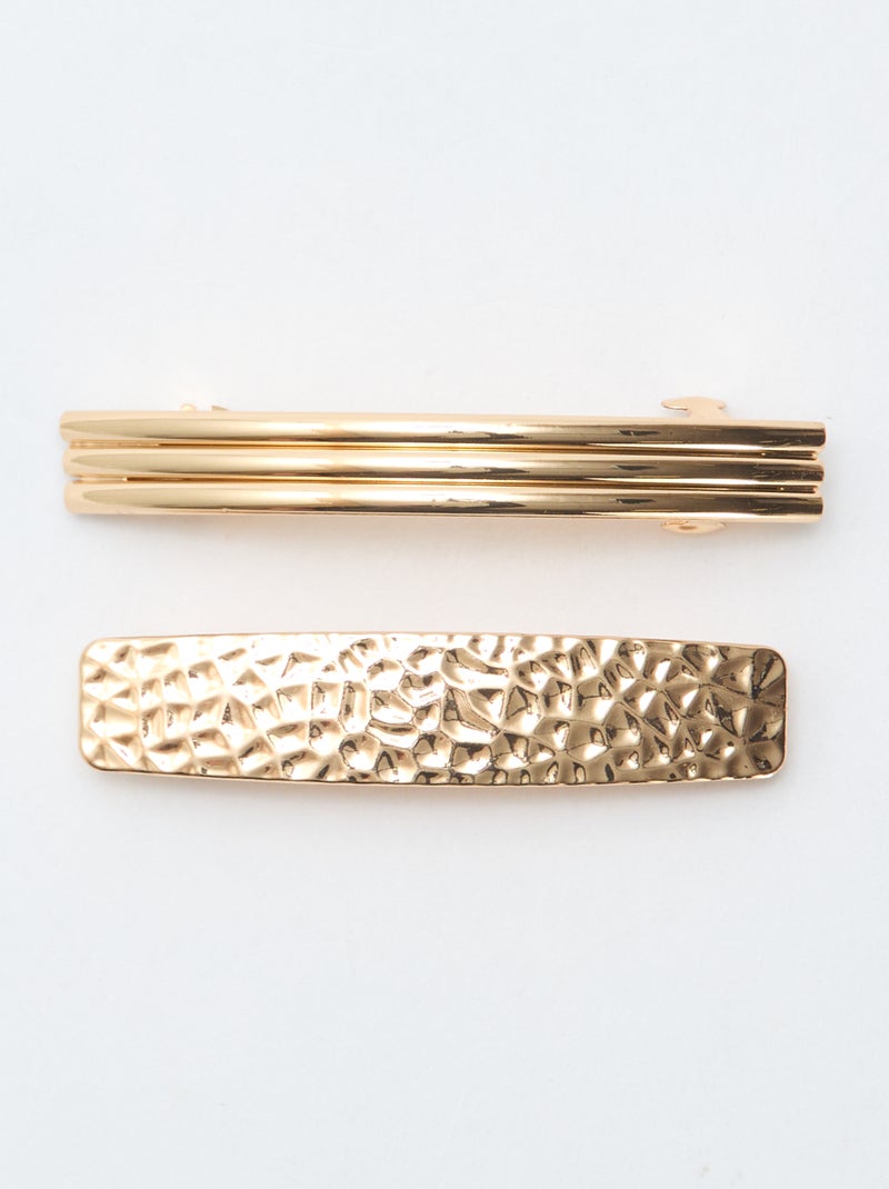 Lot de 2 pinces à cheveux dorées Doré - Kiabi