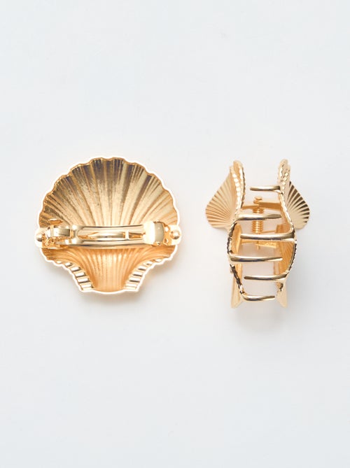 Lot de 2 pinces bijoux dorés - Kiabi