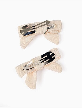 Lot de 2 pinces clic-clac à cheveux avec nœuds floraux
