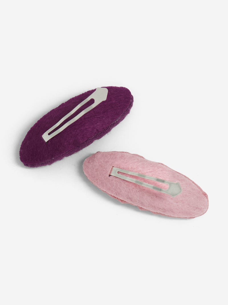 Lot de 2 pinces clic-clac Rose - Kiabi