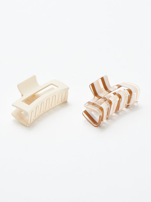 Lot de 2 pinces crabe forme rectangle - Kiabi