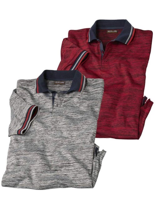 Lot de 2 Polos Flammés  - ATLAS FOR MEN - Kiabi