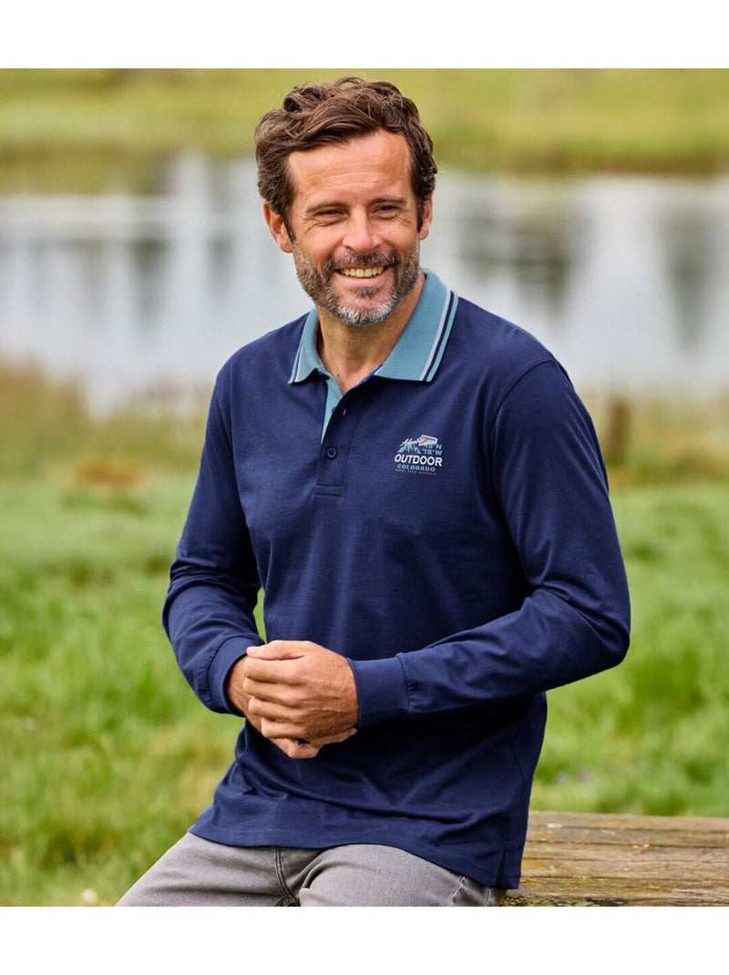 Lot de 2 polos outdoor   - atlas for men Bleu Bleu - Kiabi