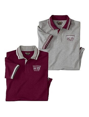 Lot de 2 Polos Piqués Casual - ATLAS FOR MEN