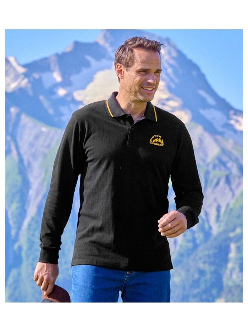 Lot de 2 Polos Piqués Trendy   - ATLAS FOR MEN Noir Jaune - Kiabi