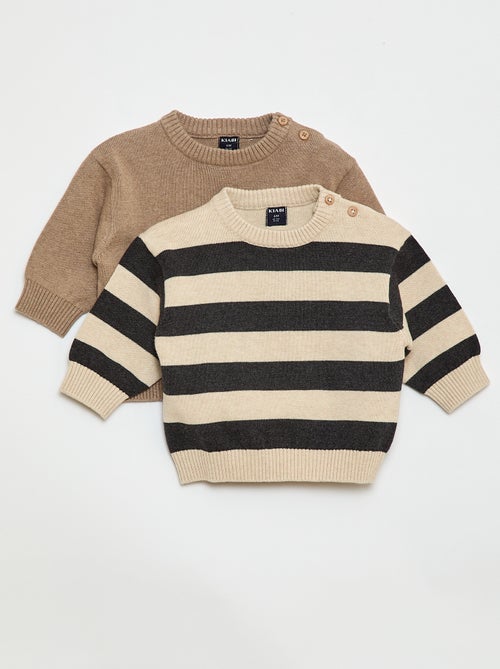 Lot de 2 pull en maille compacte - Kiabi