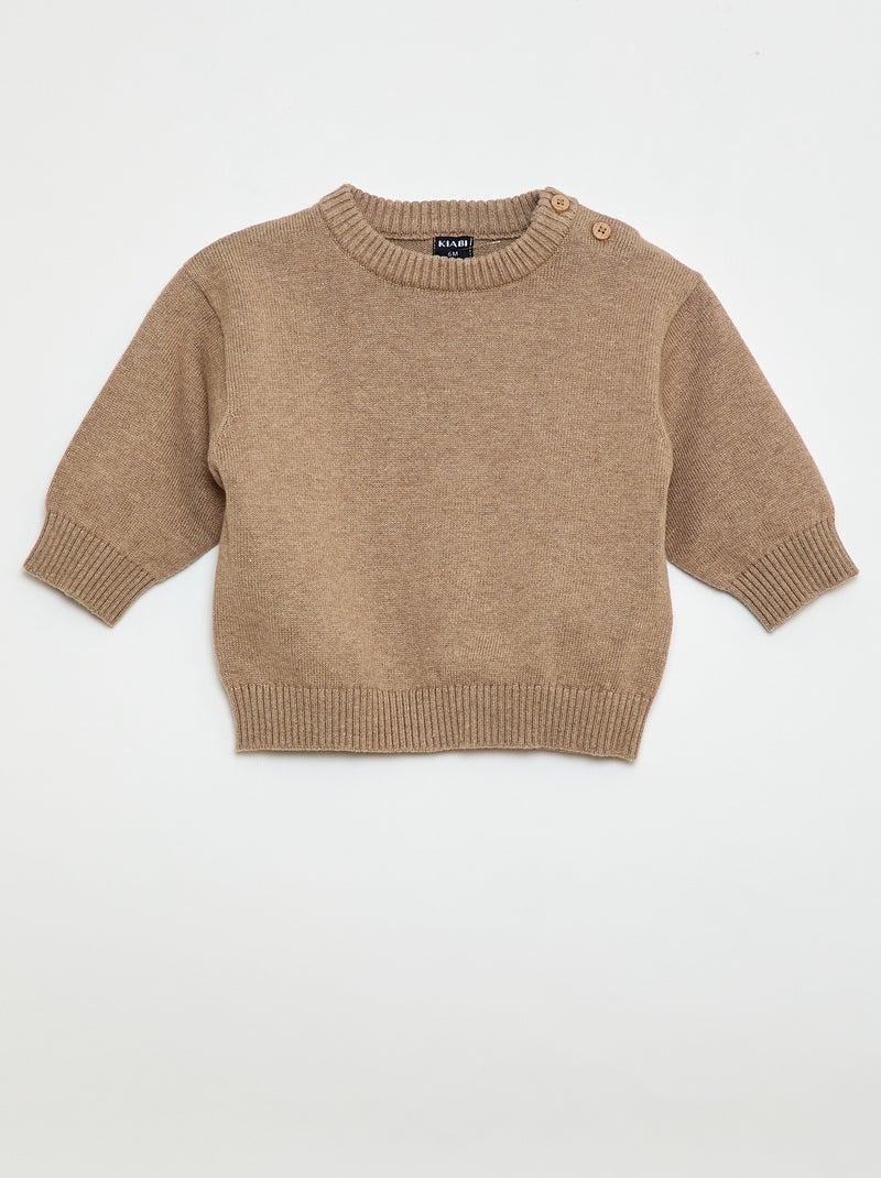 Lot de 2 pull en maille compacte Beige - Kiabi