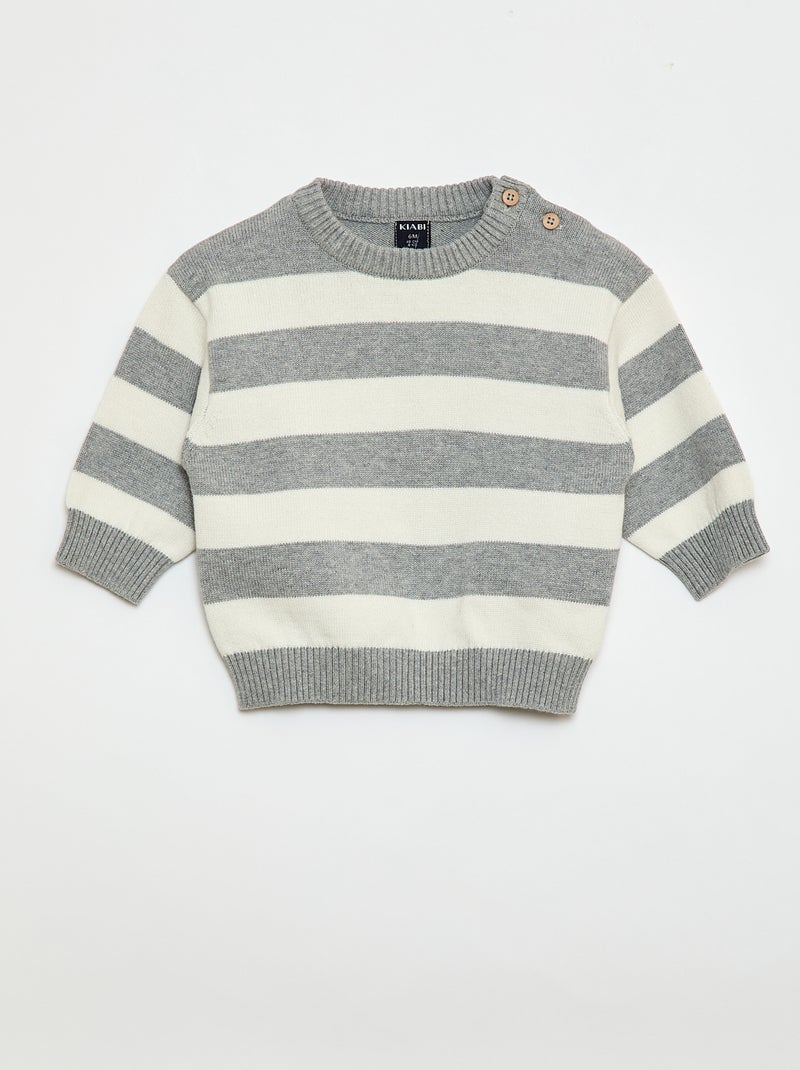 Lot de 2 pull en maille compacte Gris - Kiabi