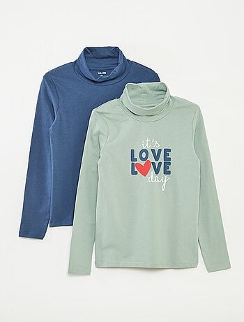 Lot de 2 pulls fins col roulé