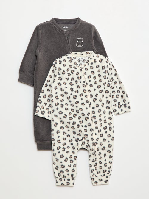Lot de 2 pyjama dors-bien en polaire - 2 pièces - Kiabi