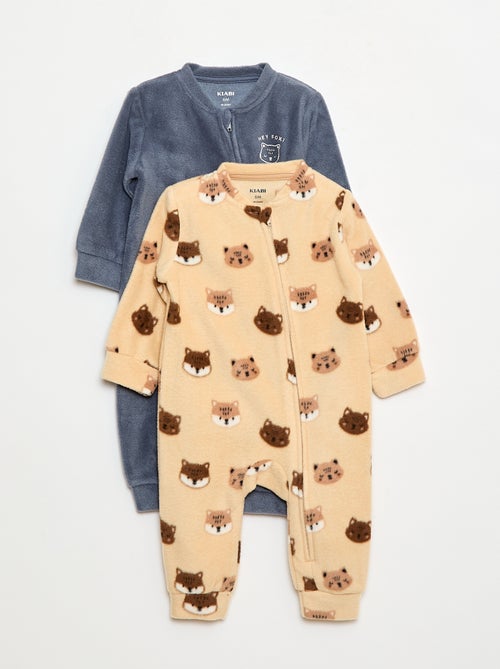 Lot de 2 pyjama dors-bien en polaire - 2 pièces - Kiabi